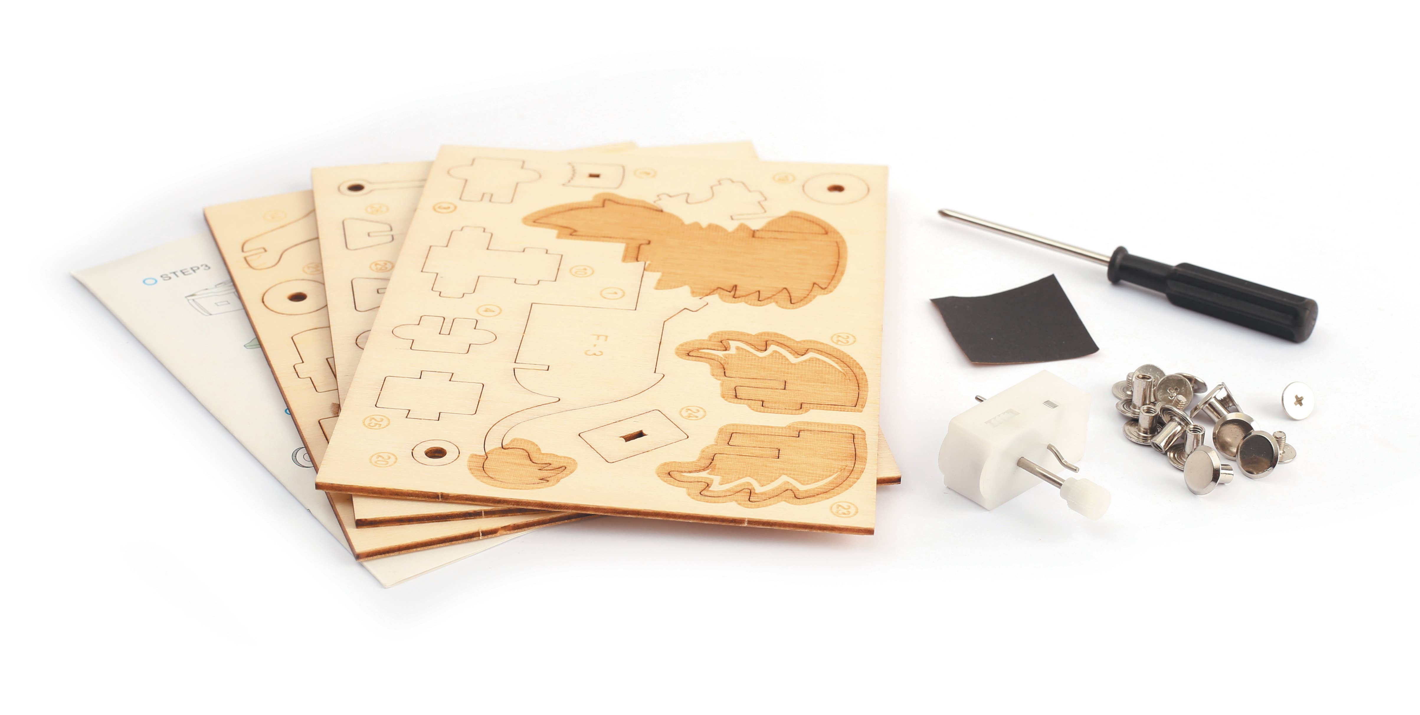 Graine Créative - Vente Kit de bricolage – enfant - MAQUETTE  EN BOIS 3D MECANIQUE  LION4