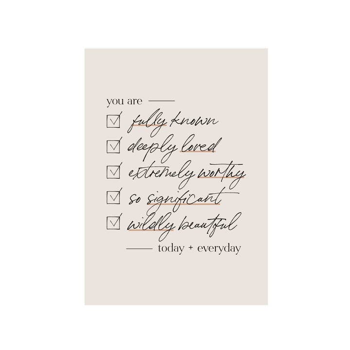 The Anastasia Co - Wholesale Art Print - You are Checklist Art Print2