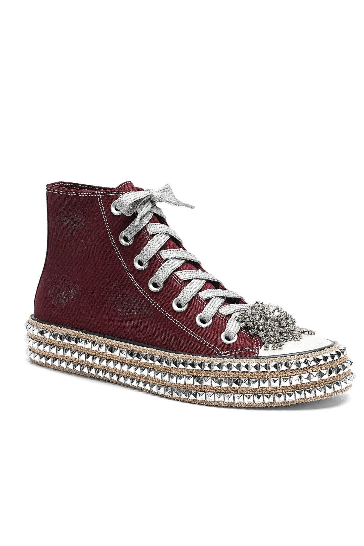 CCOCCI - Wholesale Lifestyle Sneakers - Women's - ASH-01 BEDAZZELED DECOR ROCKSTUD PLATFORM HIGH TOP SNEAKERS5