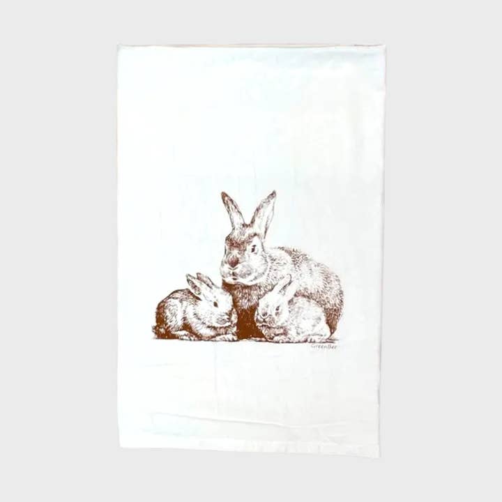 Easter Bunny Dish Towel | Tea Towels | Rabbit Kitchen Towels for wholesale by Green Bee Tea Towels
