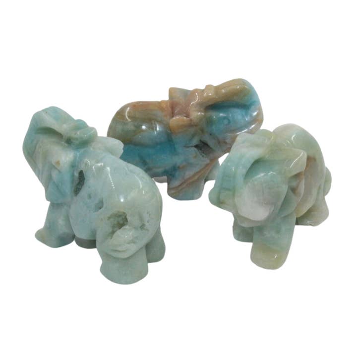 Éléphant en cristal - Amazonite, grand pour la vente par Earths Elements Wholesale