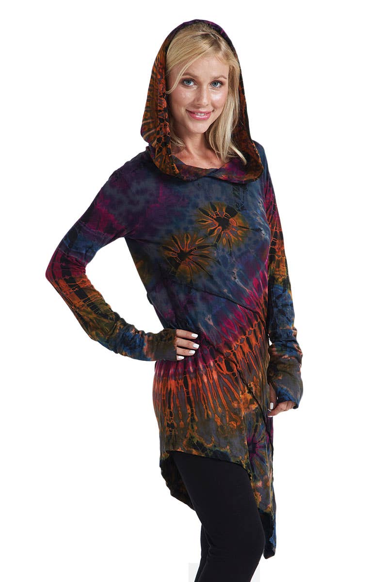 Kathmandu Imports - Vendita all'ingrosso Tunica - Donna - Tunica tie-dye a maniche lunghe (TH-1296)1