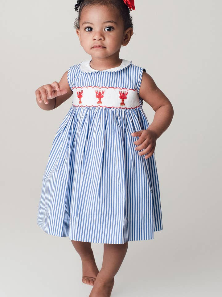 LOBSTER smocked dress for wholesale by Annafie London Ltd