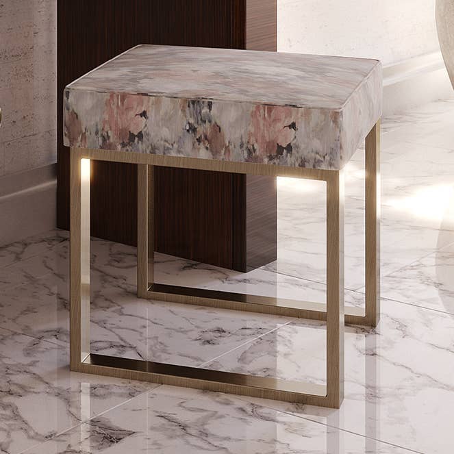 Banc MAX 42092 avec piètement métal finition or ancien pour la vente par Franco Furniture