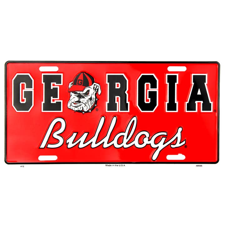 7 Star - Wholesale Sign - Georgia Bulldog NCAA Aluminum License Plate6" x 12" USA MADE3