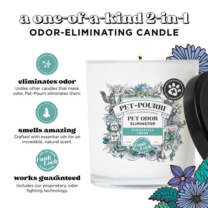 ~Pourri - Wholesale Jar/Filled Candle - Pet~Pourri Pawsitively Fresh 2-in-1 Pet Candle 7.5oz