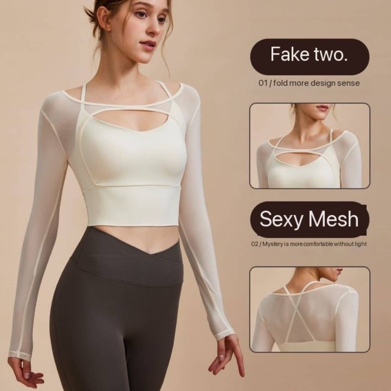 LAZYDAISYSWIMWEAR – wholesale Träningskit – dam – EleganceSwirl Mesh Overlay Sporttopp4