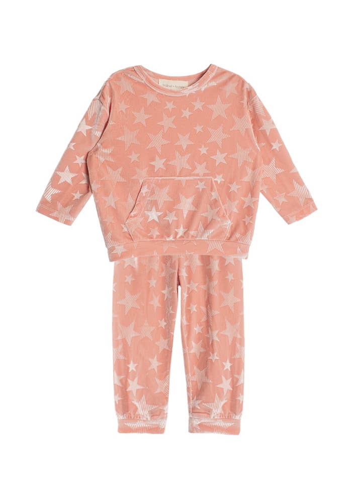 Pink Starblush Velvet 2 PC Set for wholesale on Faire