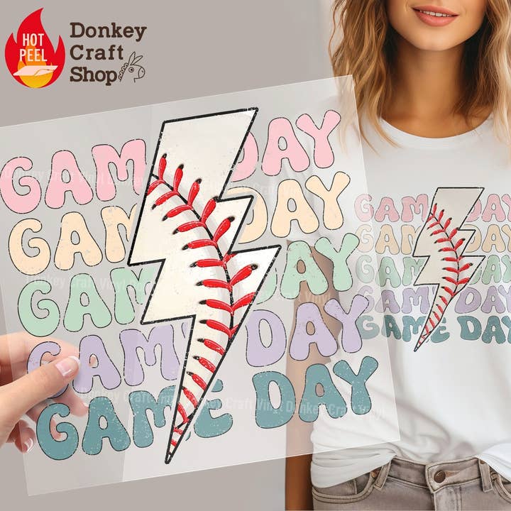 Baseball MAMA, Spieltag DTF-Transfers, Bereit zum Pressen für den Großhandel von Donkey Craft