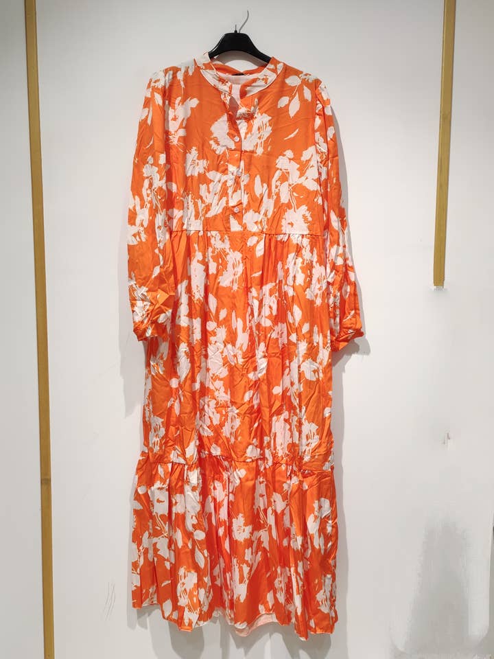 ELMO lange polyesterjurk met print 4 - PE25 voor wholesale door Pomelo paris