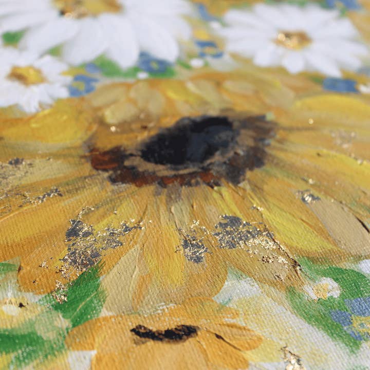 glad you're here co - Wholesale Painting/Drawing - Sunflower and Daisies Abstract Original Painting Acrylic12