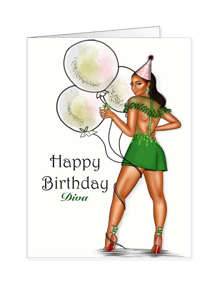 Diana Fødselsdag Diva Card for engroshandel hos Paper Penie