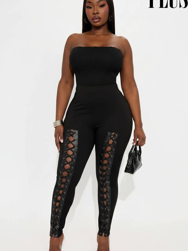 LEG LACE UP DETAILED LEGGINGS for wholesale by 5besties inc