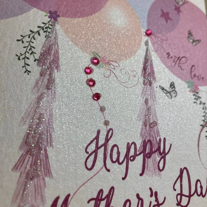White Cotton Cards - Wholesale Moederdagkaartje - Moederdag - Pastelkleurige ballonnen (M24-16)