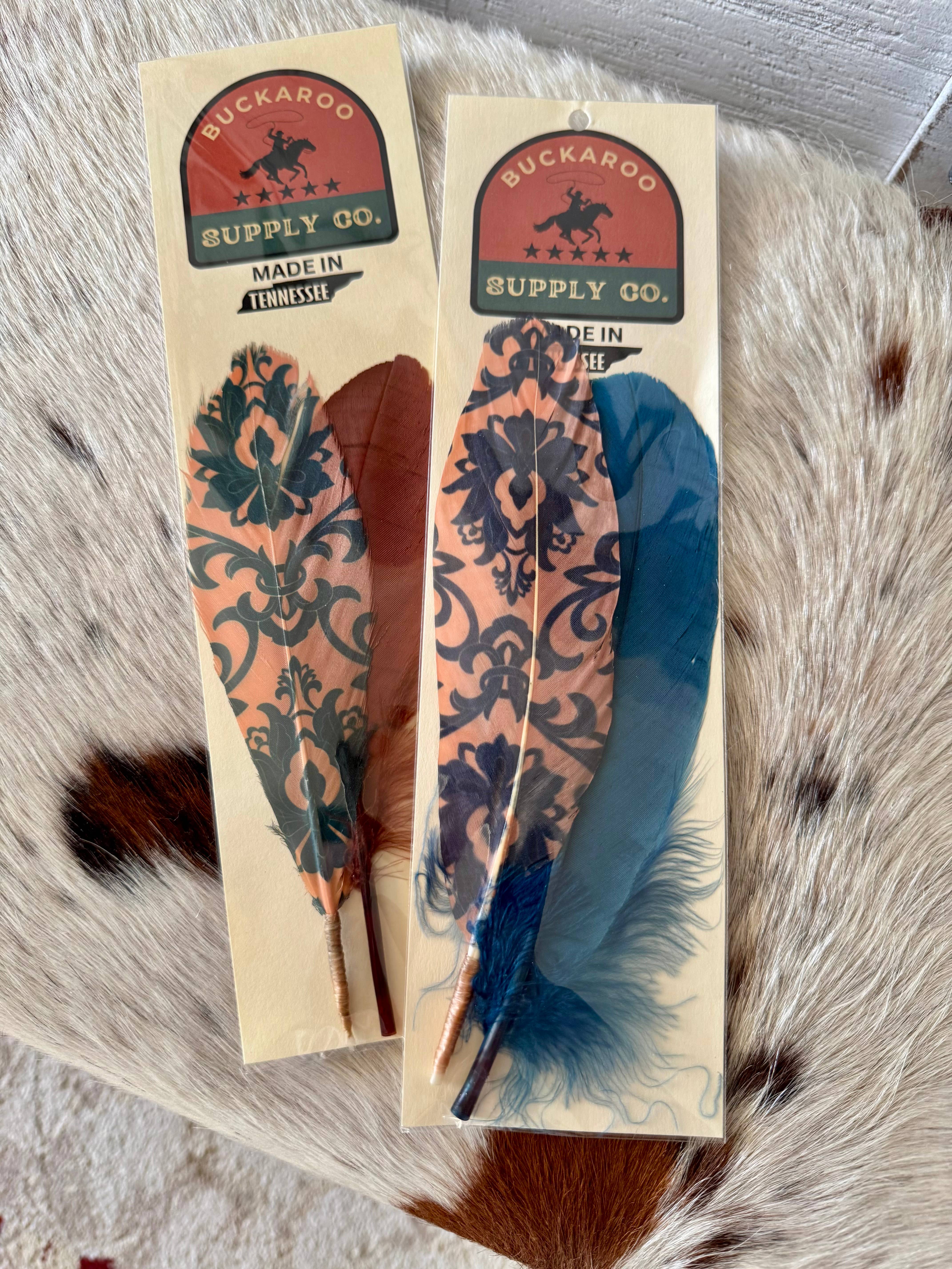 Buckaroo Supply Company – wholesale Hattaccessoar - Dam – Djupblå rullhattfjäder - Västernhattstillbehör1