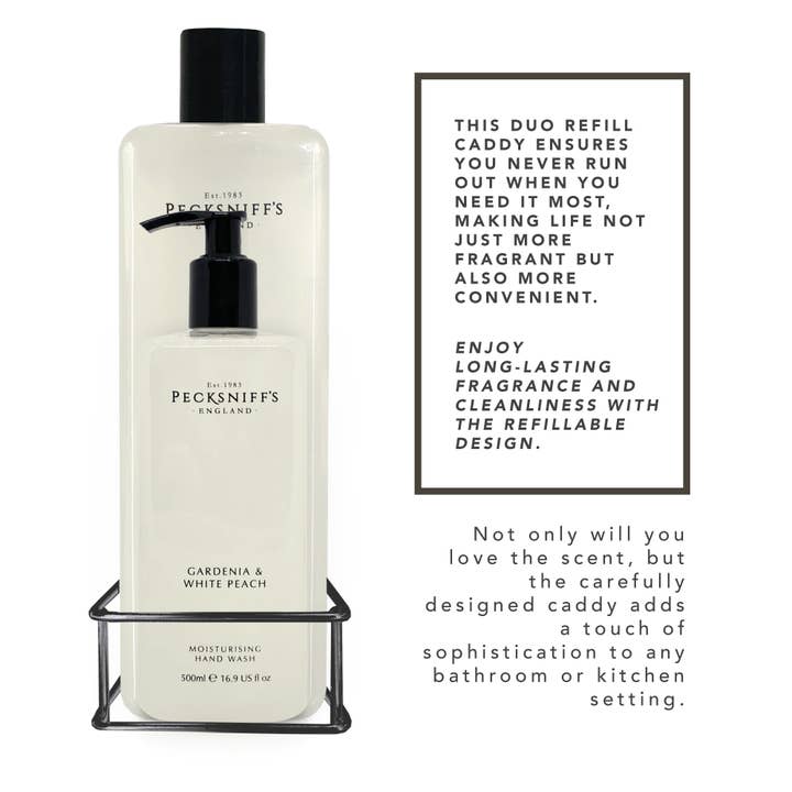 Prestige Beauty Boutique - Wholesale Hand Soap/Wash - Pecksniffs Classic Gardenia and White Peach Moisturizing Hand Wash 500ml/16.9 Fl oz and Hand Wash Refill 1L/1000ml,33.8 Oz