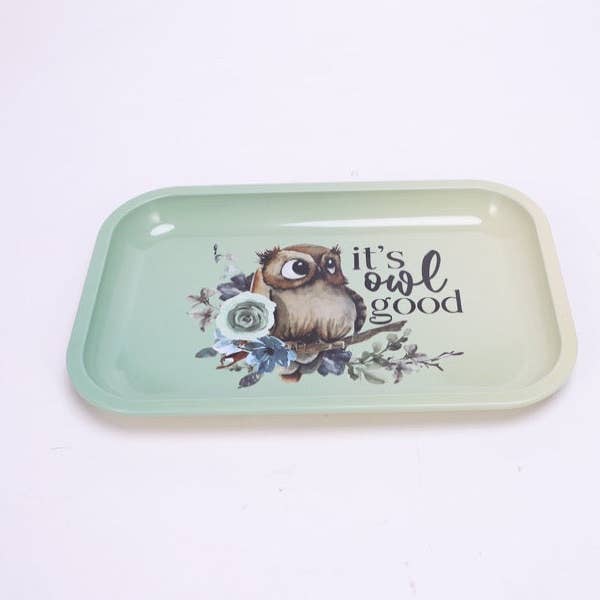 CRETE TRADING INC - Wholesale Decorative Tray - Metal Tray Owl5