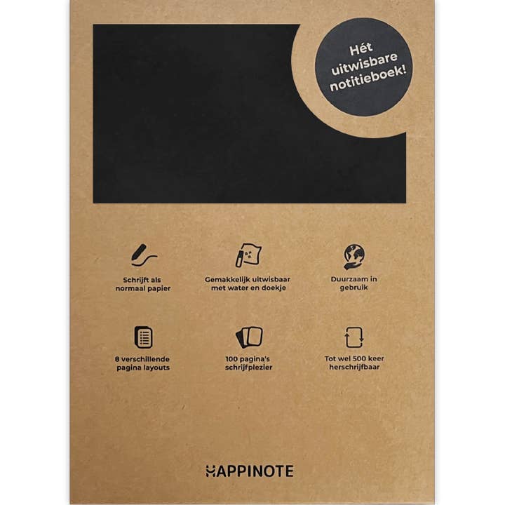 Happinote - Wholesale Notepad - Happinote Erasable Notebook A5 - Black Stone2