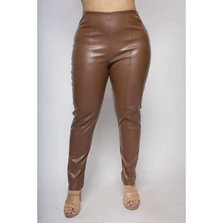 PLUS STØRRELSE PU LÆDER LEGGINGS for engroshandel hos Curve Market