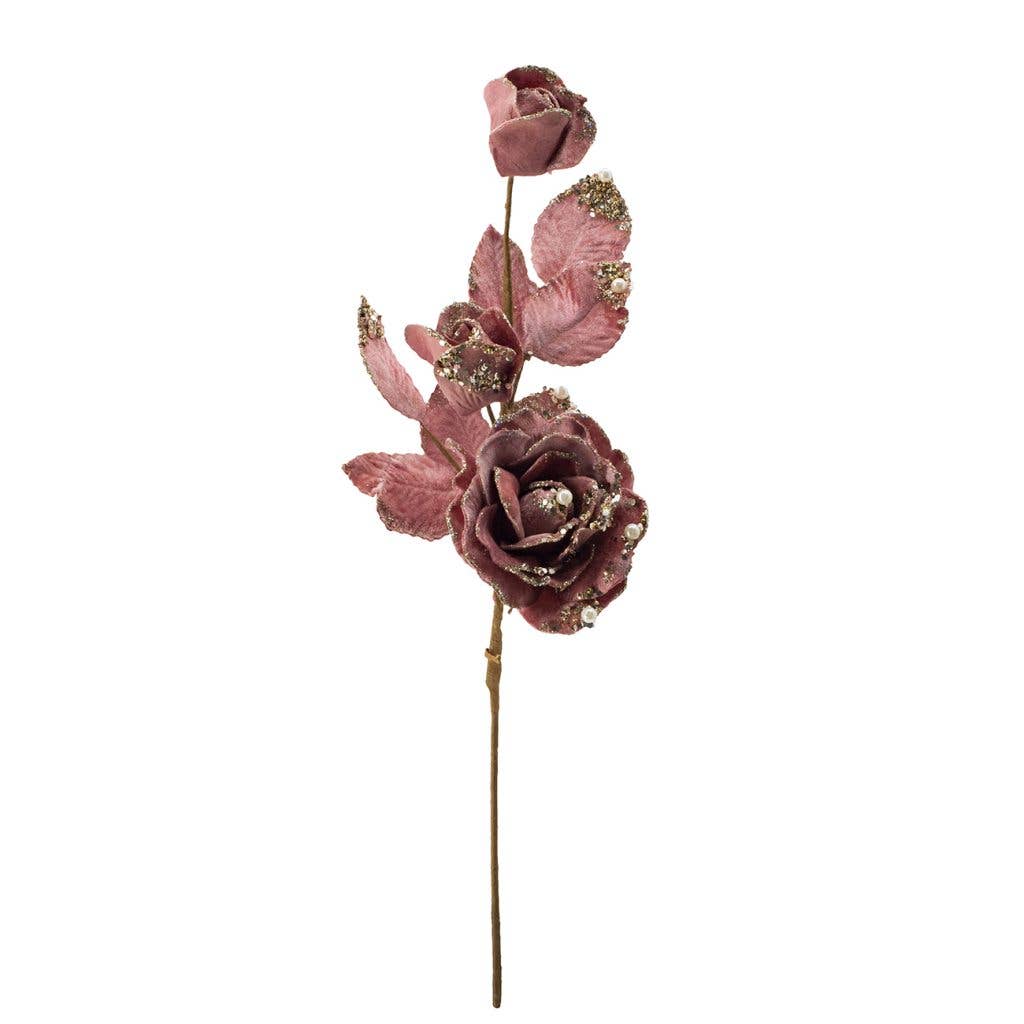 A&B Home Group Inc. – Großhandel Weihnachtsschmuck – 6,5x3,5x18" Staubige Rosa Rosenstiel 72ST/KTN0