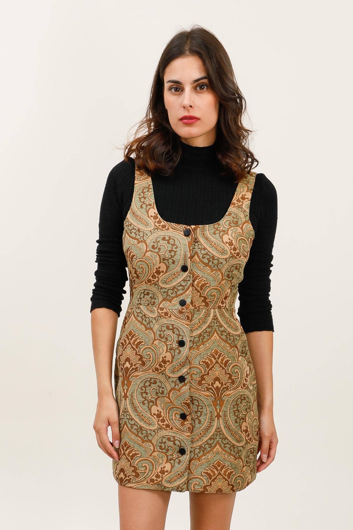 Green 5908 BROCADE DRESS for wholesale on Faire