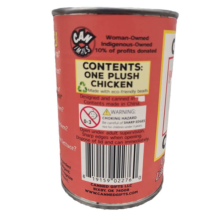 Canned Gifts - Wholesale Stuffed/Plush Toy - Kids & Baby - Canned Chicken | Farm Animal Plush w/Jokes | Unique Gift