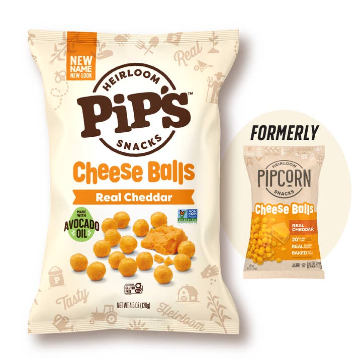 Pip's Heirloom Snacks - Wholesale Popcorn - Cheddar Cheese Balls Snack Size 24-Pack0