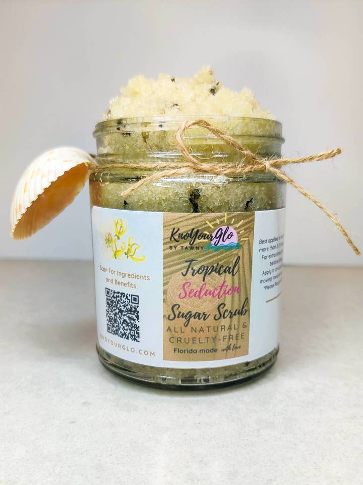 Tropical Seduction-Exotic- Sugar Scrub 9oz. for wholesale by KnoYourGlo