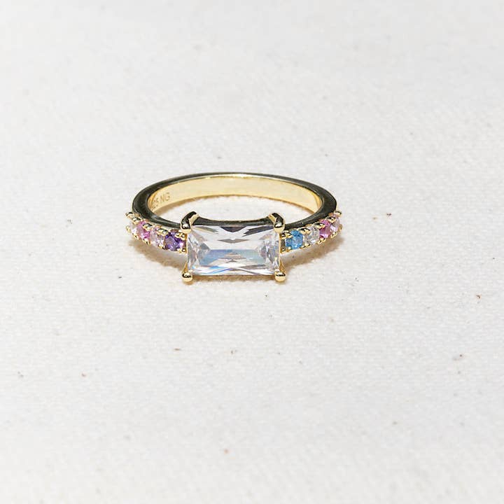 Native Gem - Wholesale Multi-Stone Ring - EAST WEST RING- RAINBOW1