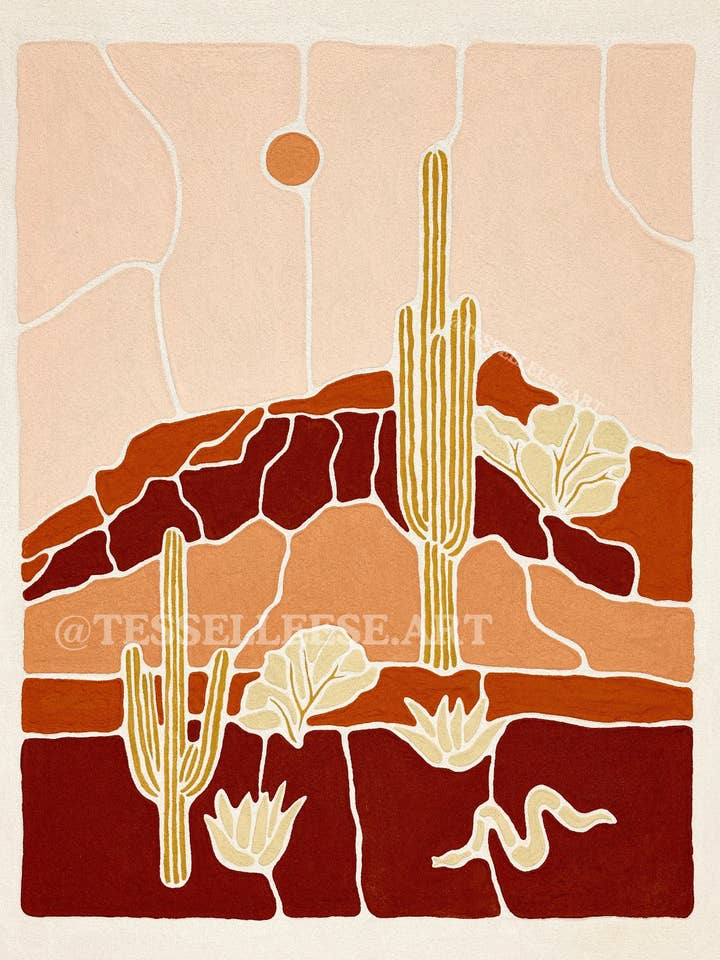 “PEACH SKIES” Art Print for wholesale by Tess Elleese Art & Creative