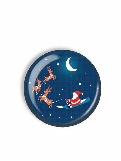 Badge Reel Topper - Santa Sleigh - 1.5 Inch for wholesale by Snarkynurses