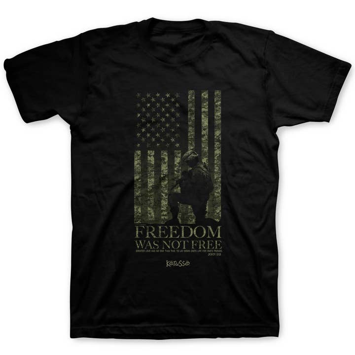 Black Kerusso Christian T-Shirt Freedom Was Not Free for wholesale on Faire0