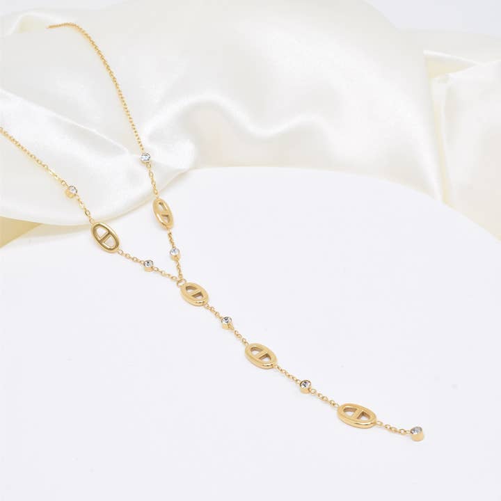 Kapyco - Wholesale Y-Neck/Lariat Necklace - stainless steel Y shape necklace - BJ210191