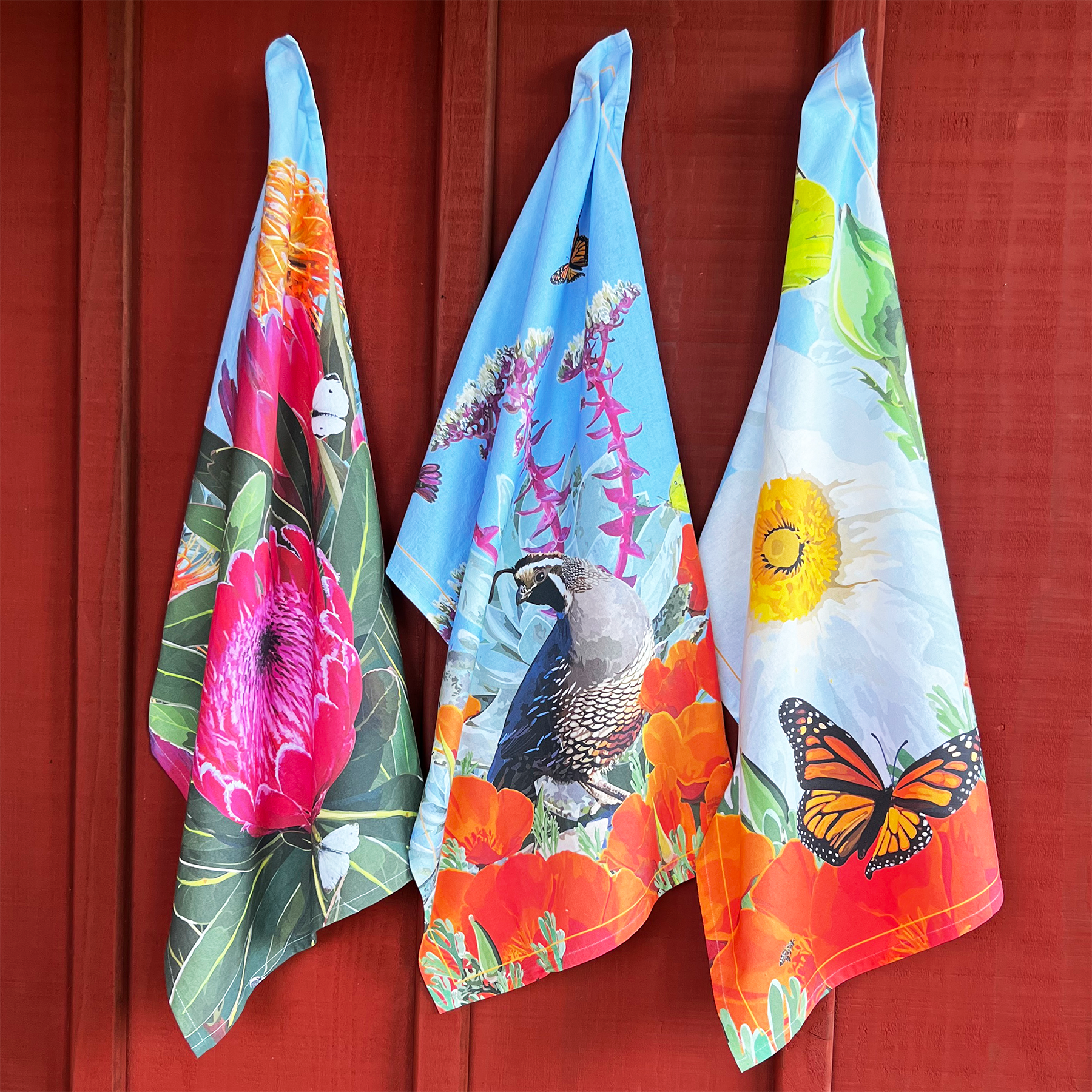 The Red Barn Press - Wholesale Tea Towel - Tea Towel | California Poppies2