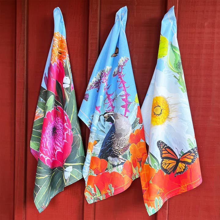 The Red Barn Press - Wholesale Tea Towel - Tea Towel | California Poppies2