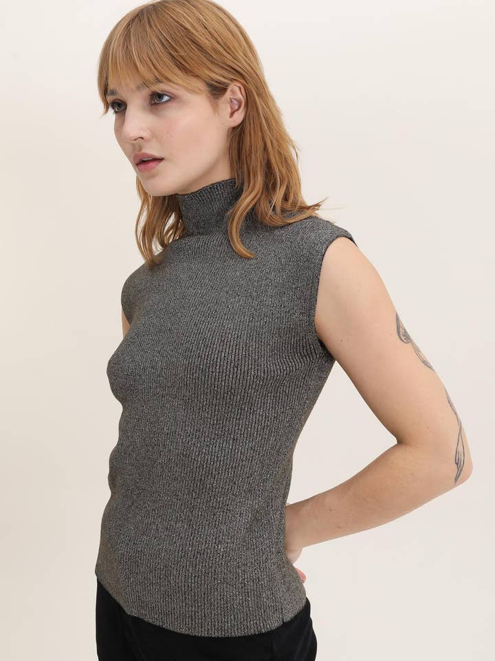 LULUMARY - Wholesale Knit Top - Women's - Lurex Top H6848