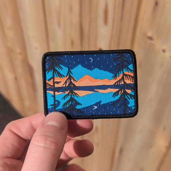 Forest Sunset Iron on Patch for wholesale by Charis Raine Illustration