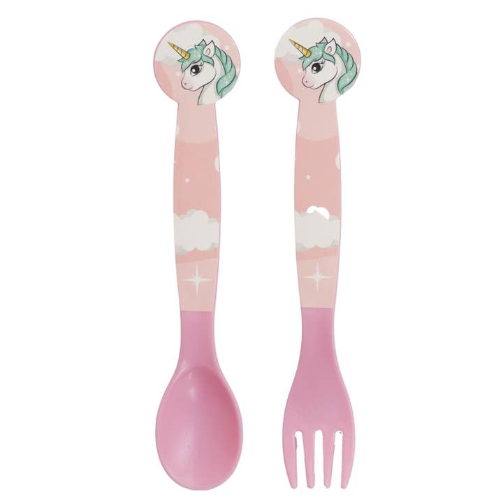 Stor - Wholesale Flatware Set - Kids & Baby - Stor Set of 2 Cutlery PP Unicorn Rainbow