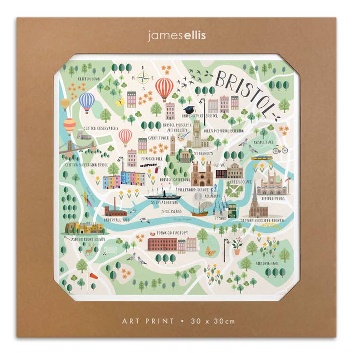 Mappa di Bristol Stampa per la vendita all'ingrosso da parte di James Ellis