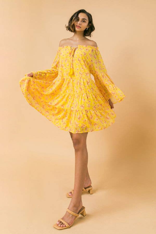 FLYING TOMATO - Wholesale Dress - Women's - A printed woven mini dress-ID17789