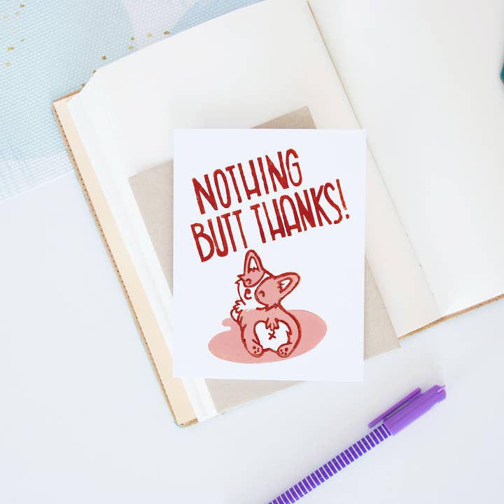 Nothing Butt Thanks - Corgi Dog Card for wholesale by Hop & Flop