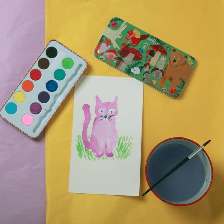 eeBoo - Wholesale Watercolor Paint - Mushrooms 12 Watercolors Paint Tin5