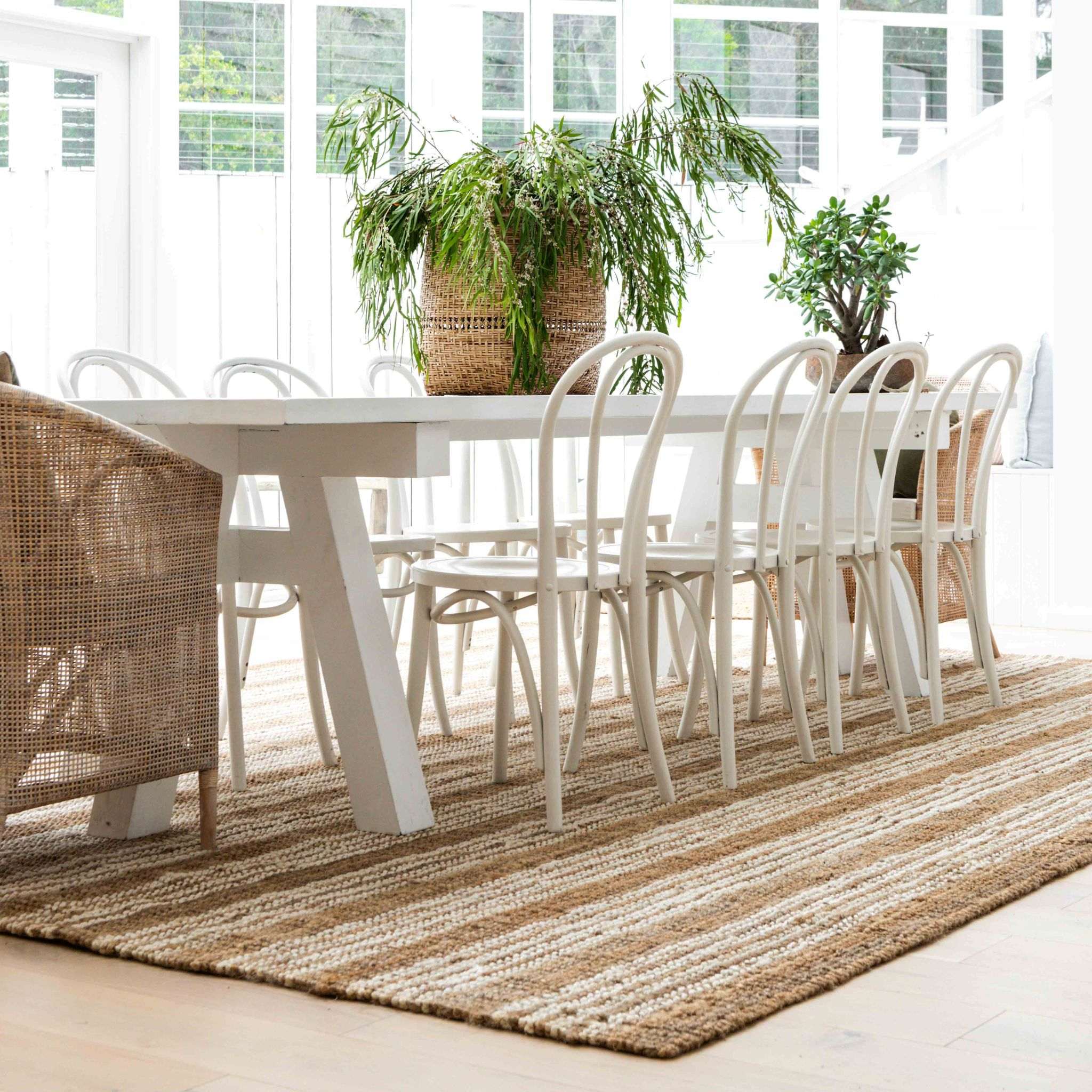 North Avalon - Wholesale Area Rug - Osbourne | Stripe Chunky Jute Bouclé Rug10