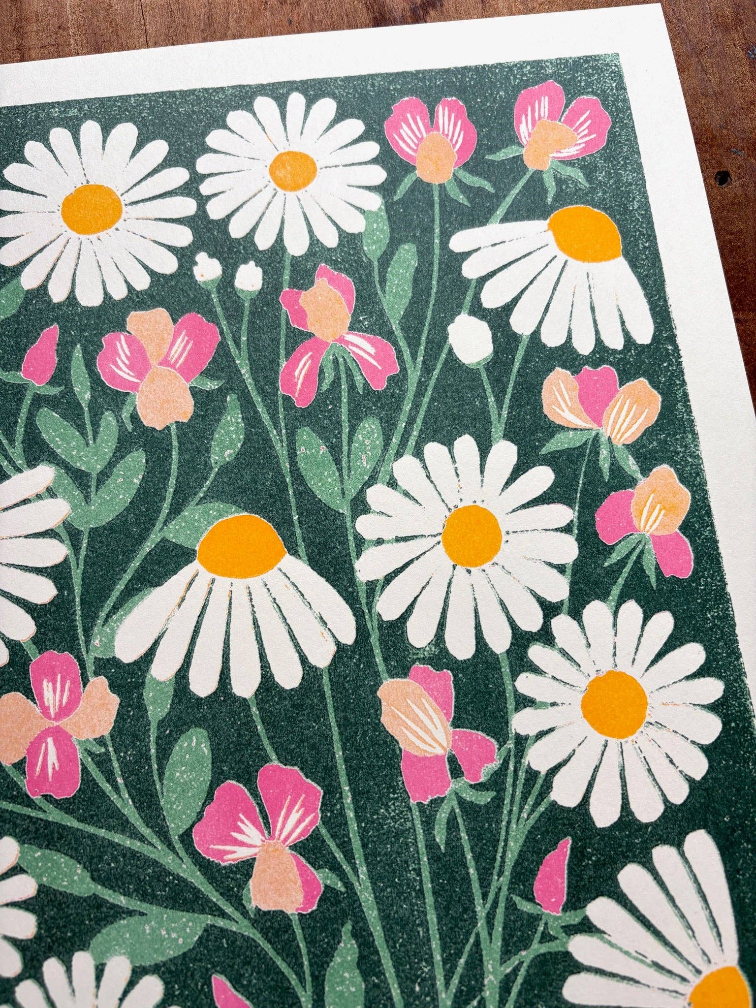 Katharine Watson – wholesale Art print – Birth Month Flowers Risograph Print: April5