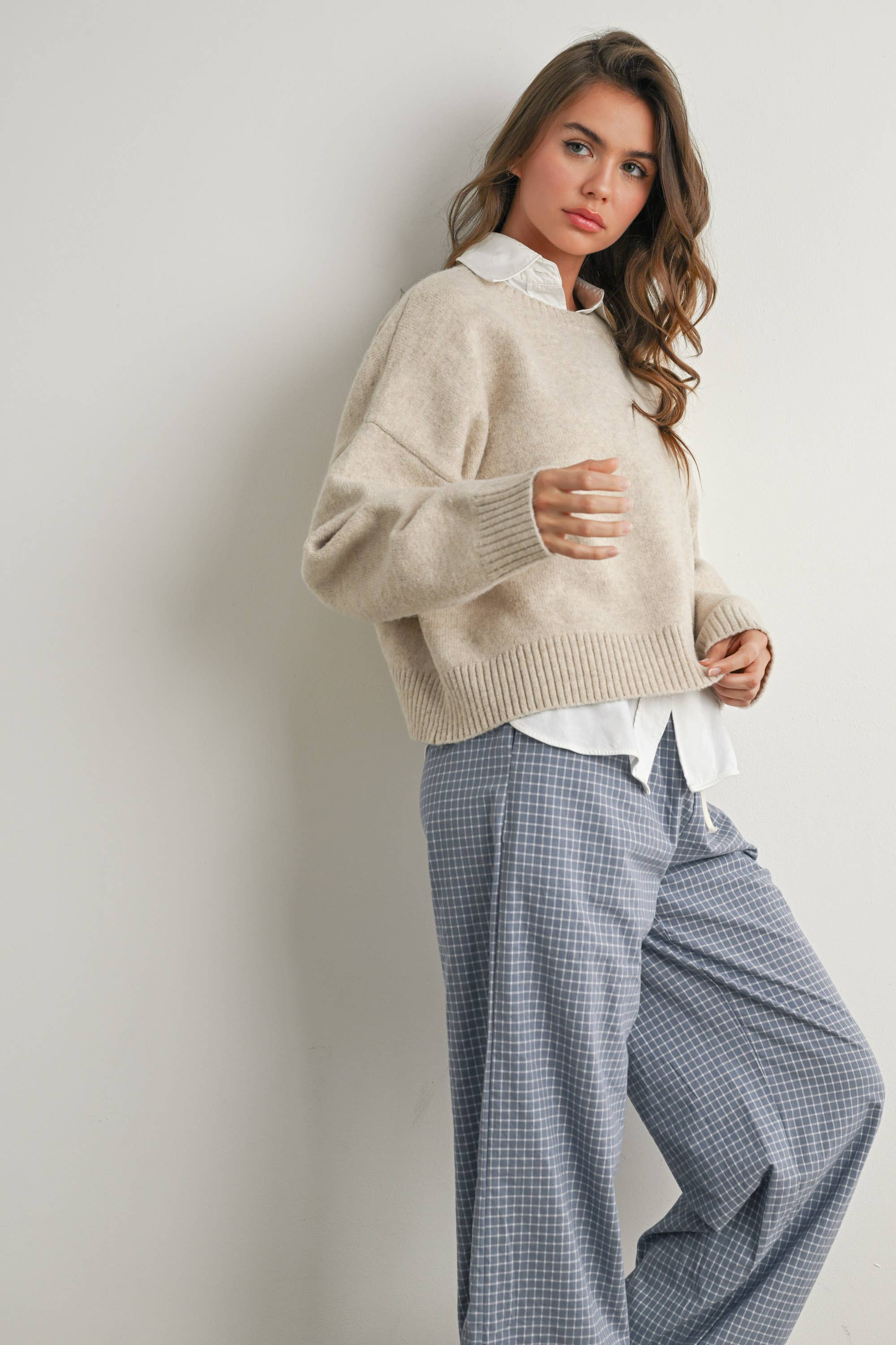 BUTTERMELON - Wholesale Knit Sweater - Women's - Tie-back Sweater - BMW781556