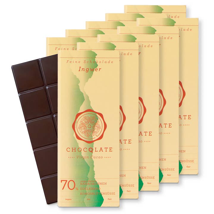 GINGER CHOCQLATE organic chocolate - pack of 10 for wholesale by Chocqlate