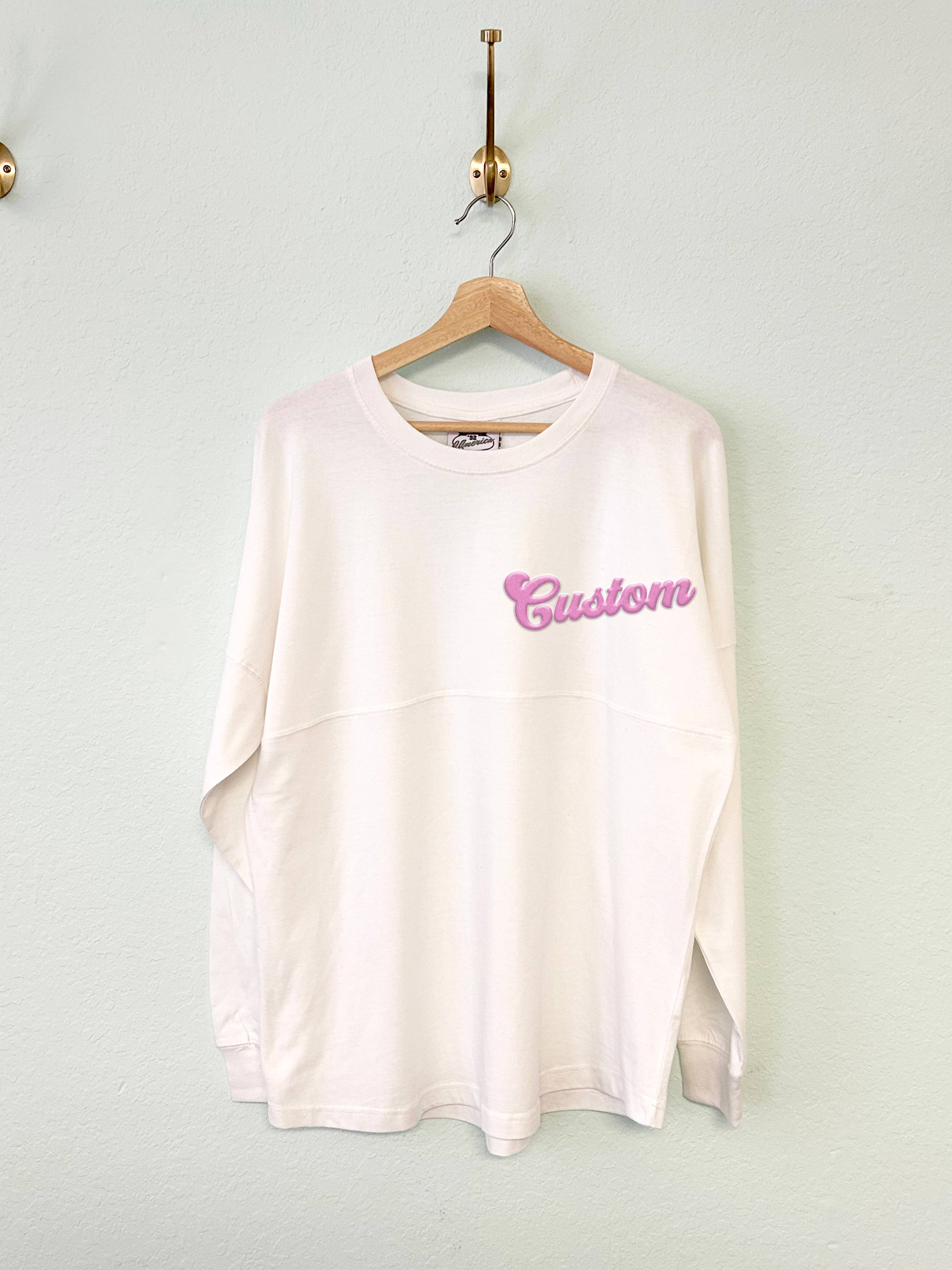 Nobullwoman Apparel - Wholesale Graphic Sweatshirt - Women's - CUSTOM PUFF PRINT Long Sleeve Jersey Tee Oversize Back Print11