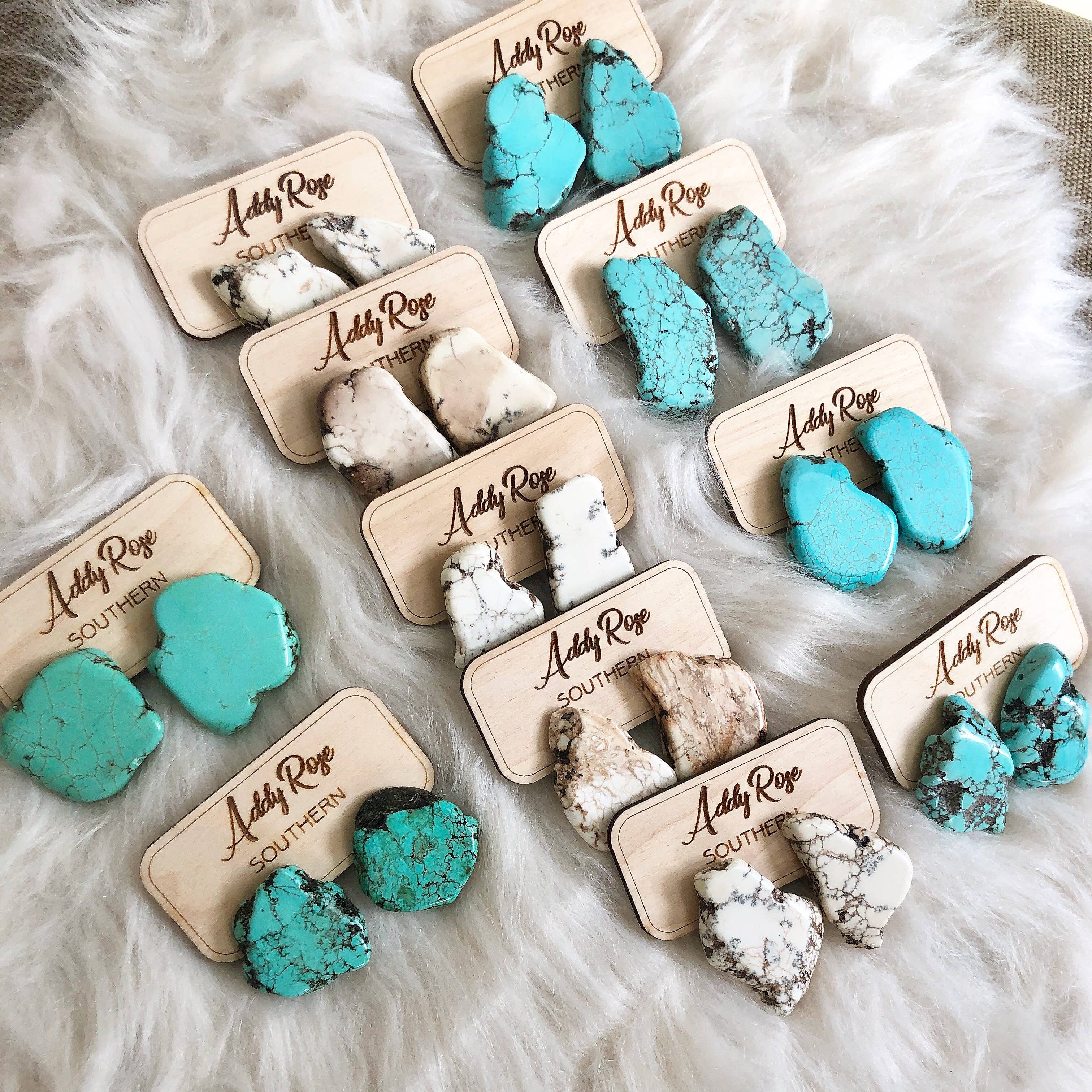 Addy Rose Southern - Wholesale Dangle Earrings - Slab Stud Earrings3