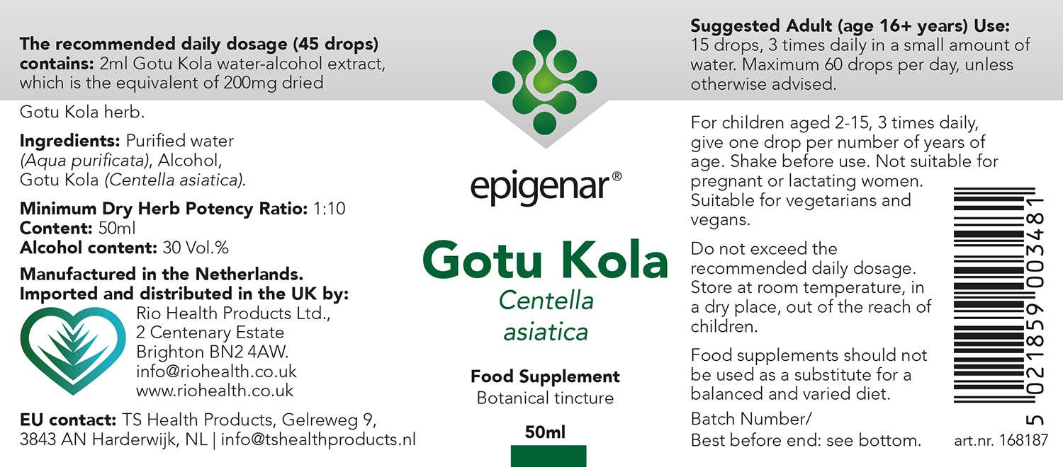 Rio Health Products - Wholesale Oral Supplement/Vitamin - Epigenar Gotu Kola 50ml1