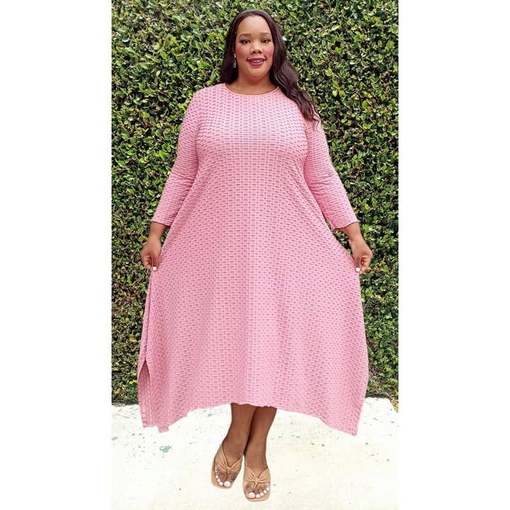 omgstyles - Wholesale Dress - Women's - PLUS SIZE JAQUARD MIDI DRESS5